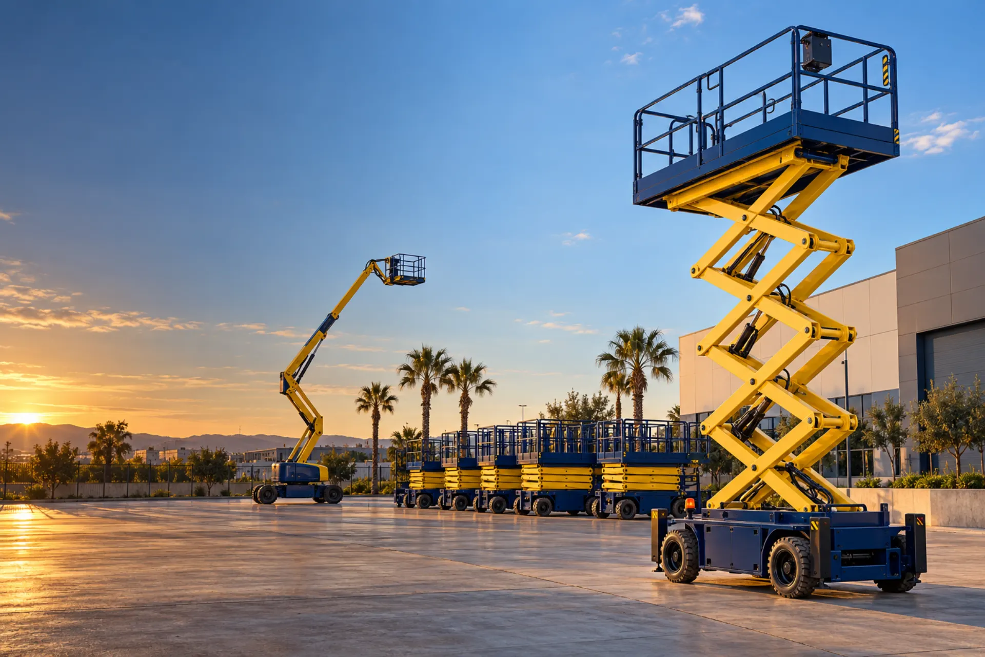 Plataformas elevadoras de tijera y articuladas listas para alquilar